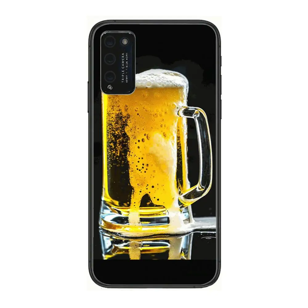 

Bumper Art Yellow Beer Clear Phone Case For Huawei Honor 10 20 30 9 X Pro Lite V 5G RU Black Etui Coque Hoesjes Comic Fashion