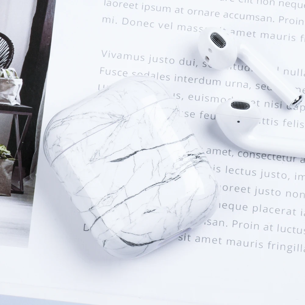 Мраморный узор беспроводной Bluetooth наушники чехол для Apple AirPods Coque чехол для наушников Airpods зарядная коробка защитный чехол - Цвет: 01