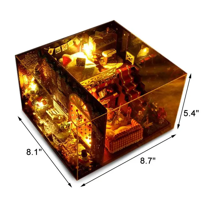 

Doll House Kit With LED Light DIY Miniature 3D Miniatures Music Dollhouse Toys for Children Lovers Birthday Christmas Gift