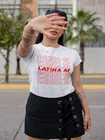 Женская футболка с рисунком латины, белая футболка с рисунком гордости латины и морены, праздничный Топ для тренировок, для лета, 2019