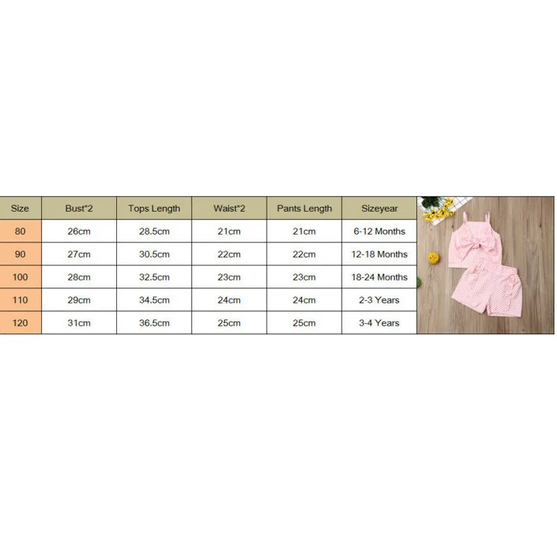 Emmababy 2 шт. Симпатичные детские летние комплекты одежды для маленьких девочек топ