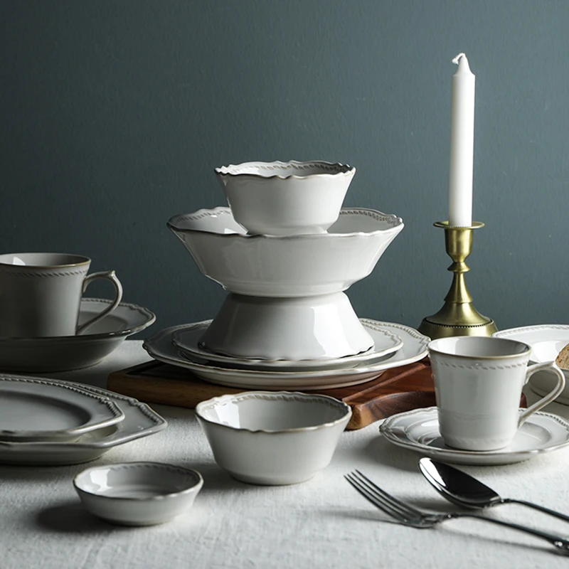 1 шт. рельефная тарелка RELMHSYU в европейском стиле ретро обеденные тарелки кружка