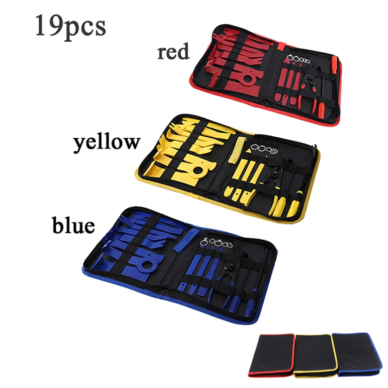 

Red (With Red Side Zipper Bag) 19-Piece Car Audio Disassembly And Assembly Interior Modification Panel Tool
