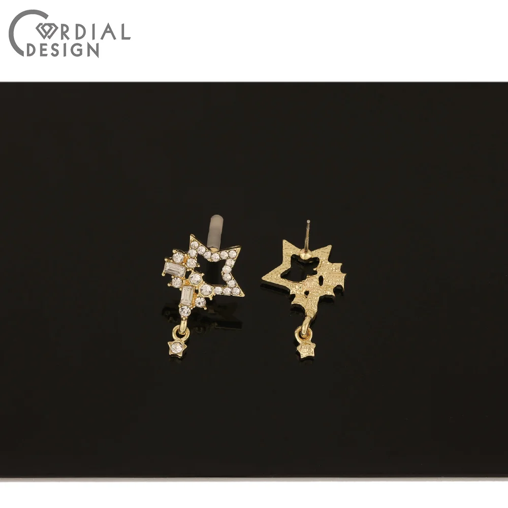 

Cordial Design 50Pcs 16*24MM Jewelry Accessories/Rhinestone Earring Stud/Stars Shape/DIY Making/Jewelry Findings & Components