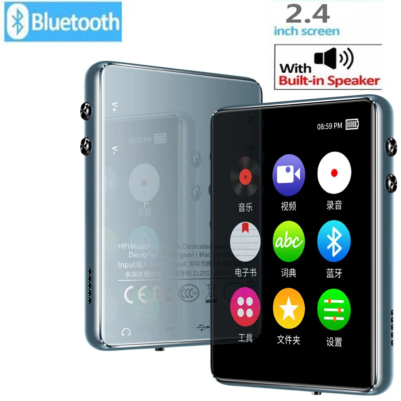 MP4 плеер Bluetooth5.0 оригинальный IQQ-X62 сенсорный экран 2 4 дюйма встроенный динамик 8