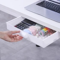 self stick pencil tray desk table storage drawer organizer box under desk stand self adhesive under drawer storage box holder