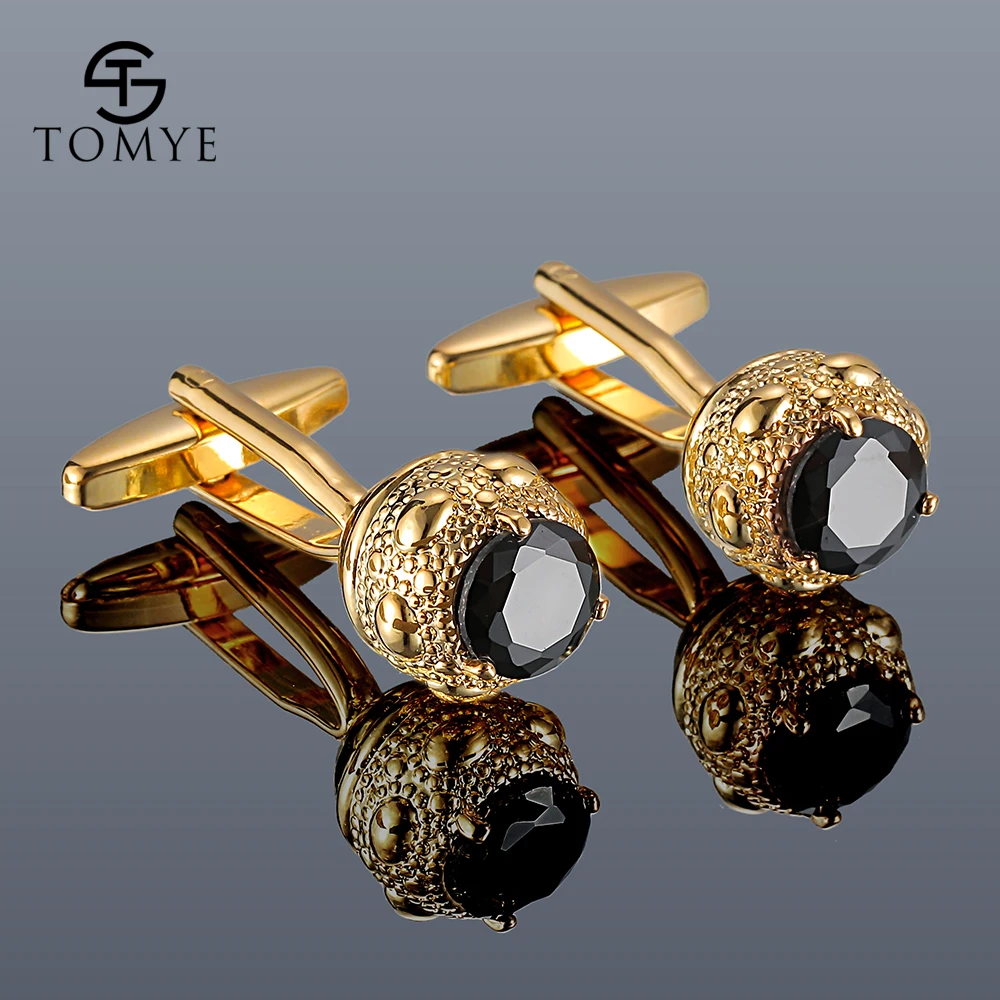 Мужские Запонки TOMYE XK20S009 высококачественные роскошные круглые запонки золотого