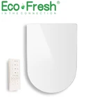 Тонкий дизайн EcoFresh V. О. U-образное умное сиденье для унитаза, электрическая крышка биде, ночсветильник, интеллектуальный распылитель крышки, тепловая очистка, массаж