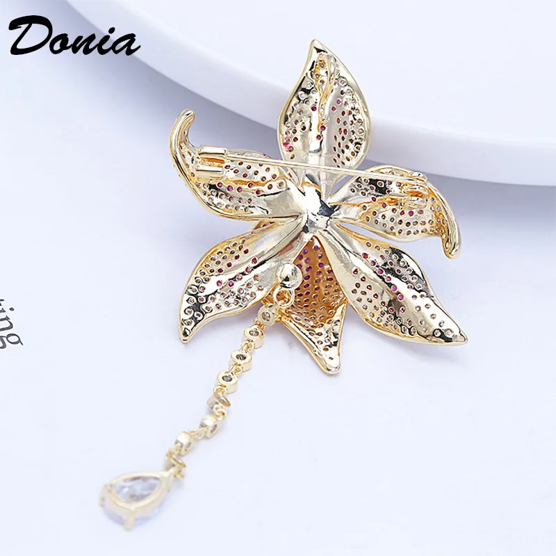

Donia jewelry Fashion ladies high-grade flower brooch coat simple personality set AAA zircon accessories brooch jewelry