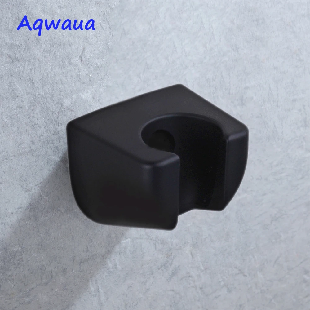 Aqwaua Doccia Supporto della Testina di Bagno Staffa Uso Formato Standard Accessori Da Bagno Nero Opaco ABS di Plastica