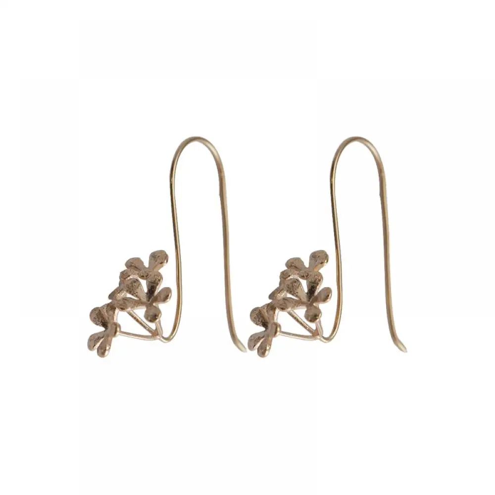 

Pure Silver Daisy Flowers Hook Earring French Ear Wire Hoops Elegant Forever Pierced Ears Handmade Jewelry Findings Wedding