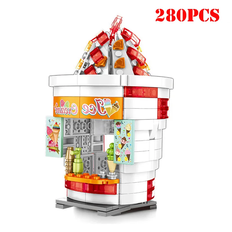 Конструктор вид на улице гамбургер мороженое пищевой магазин архитектура