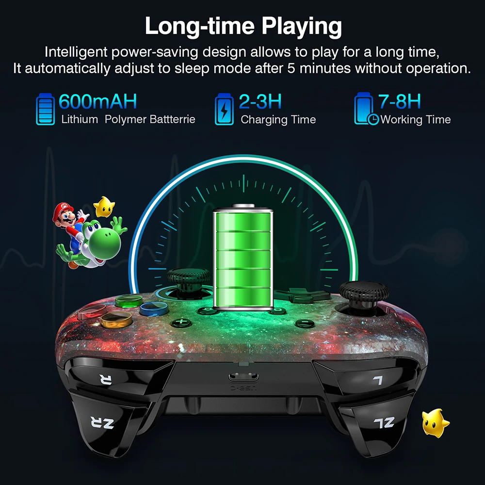 EasySMX ESM-4108 Bluetooth геймпад Pro Control ler для Nintendo Switch/Switch Lite PC Windows 10 Turbo 6 Axis Groy Motion |