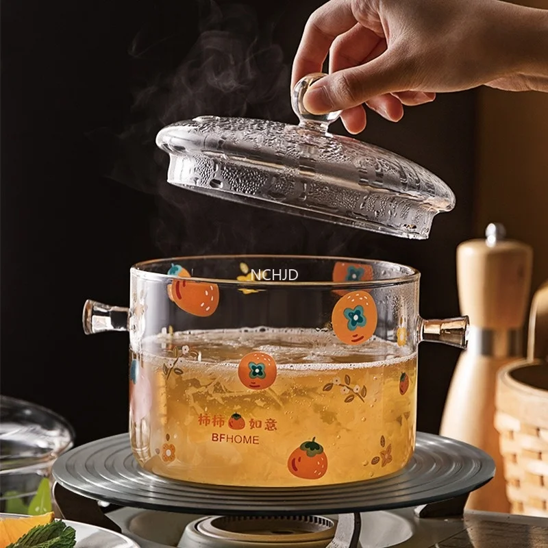 Cooking Pots for The Kitchen Soup Pot Glass Saucepan Stove Pot Noodle Bowl Cooker Stovetop Cooking Tools Kitchen Accessories