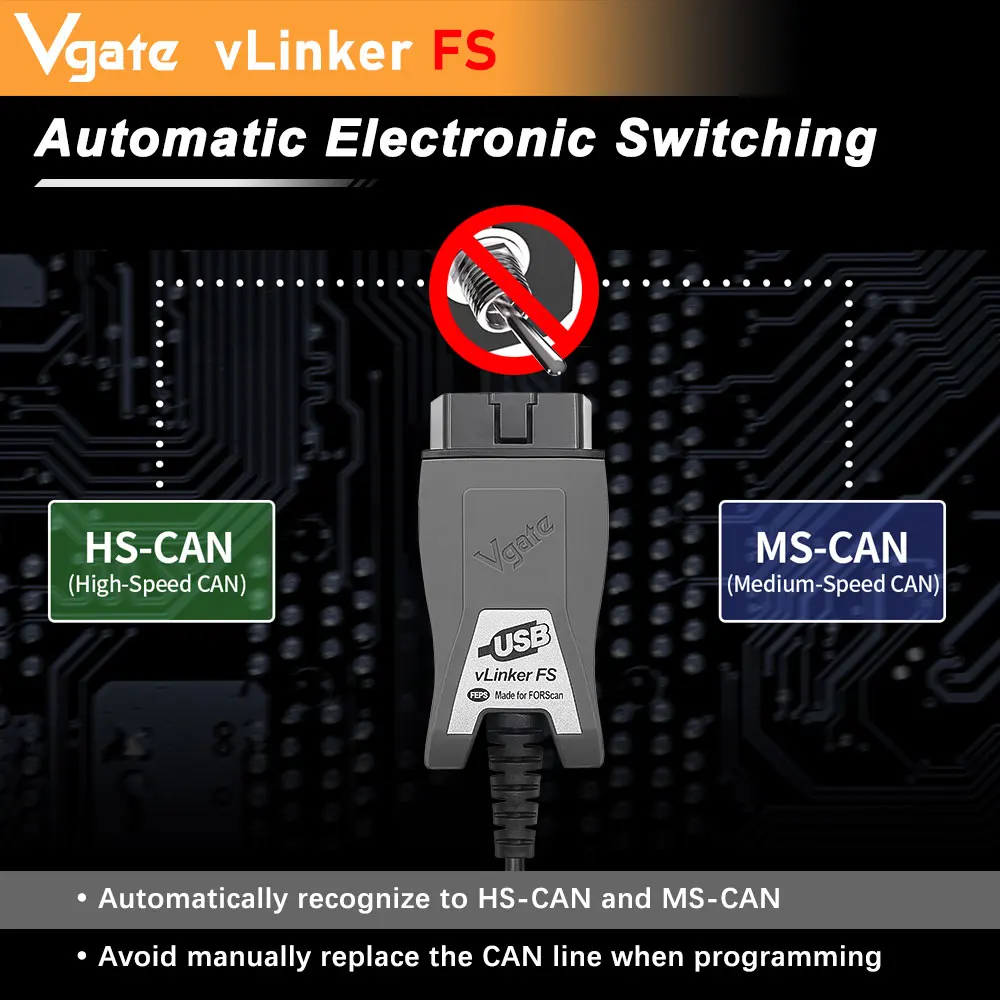 Vgate Vlinker FS ELM327 USB OBD2 Автомобильные диагностические инструменты FORScan автомобильный