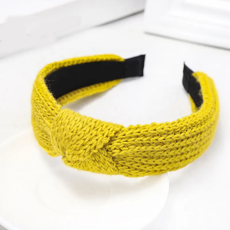

Knitted Cross Knotted Wool Headband Women Wide-brim Hair Hoop Solid Color Winter Hair Accessories Classic Soft Casual Headwear