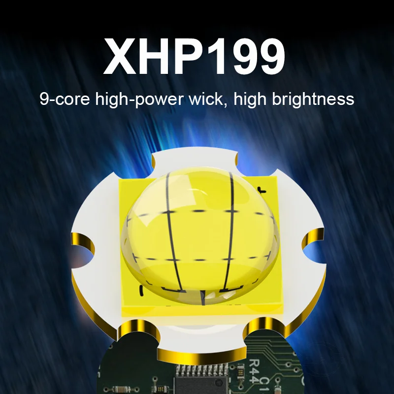 Высокомощный XHP199 9Core светодиодный фонарик USB Перезаряжаемый тактический 26650/18650