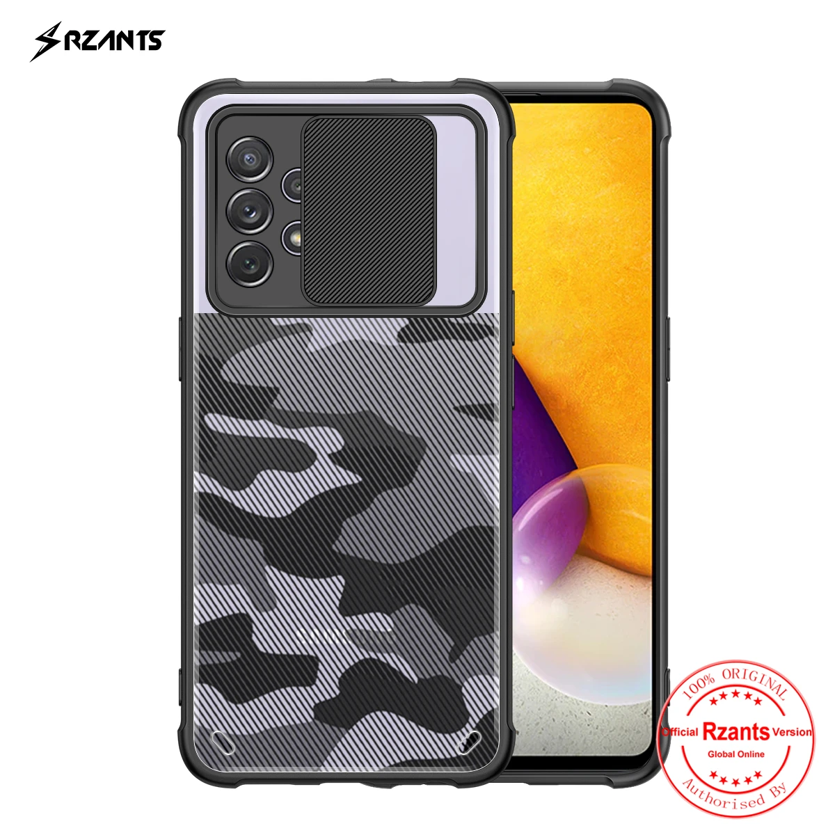 

Rzants For Samsung Galaxy A52 A72 Galaxy A32 4G Galaxy A51 A71 Case Hard [Camouflage Lens] Camera Protect Slim Crystal Cover