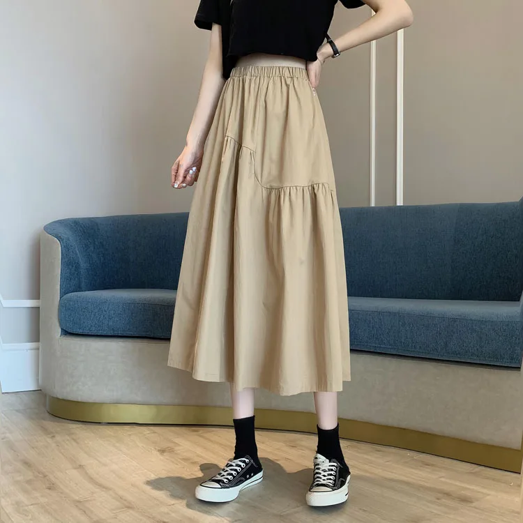 Женская длинная юбка белая весна-лето-осень 2021 | одежда