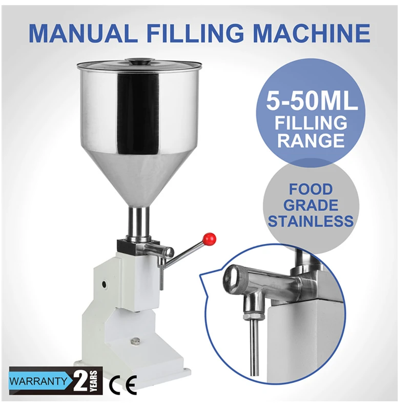 

Food Filling Machine Manual Hand Pressure Stainless Paste Dispensing Liquid Packaging Equipment Sold Cream Machine 50ml