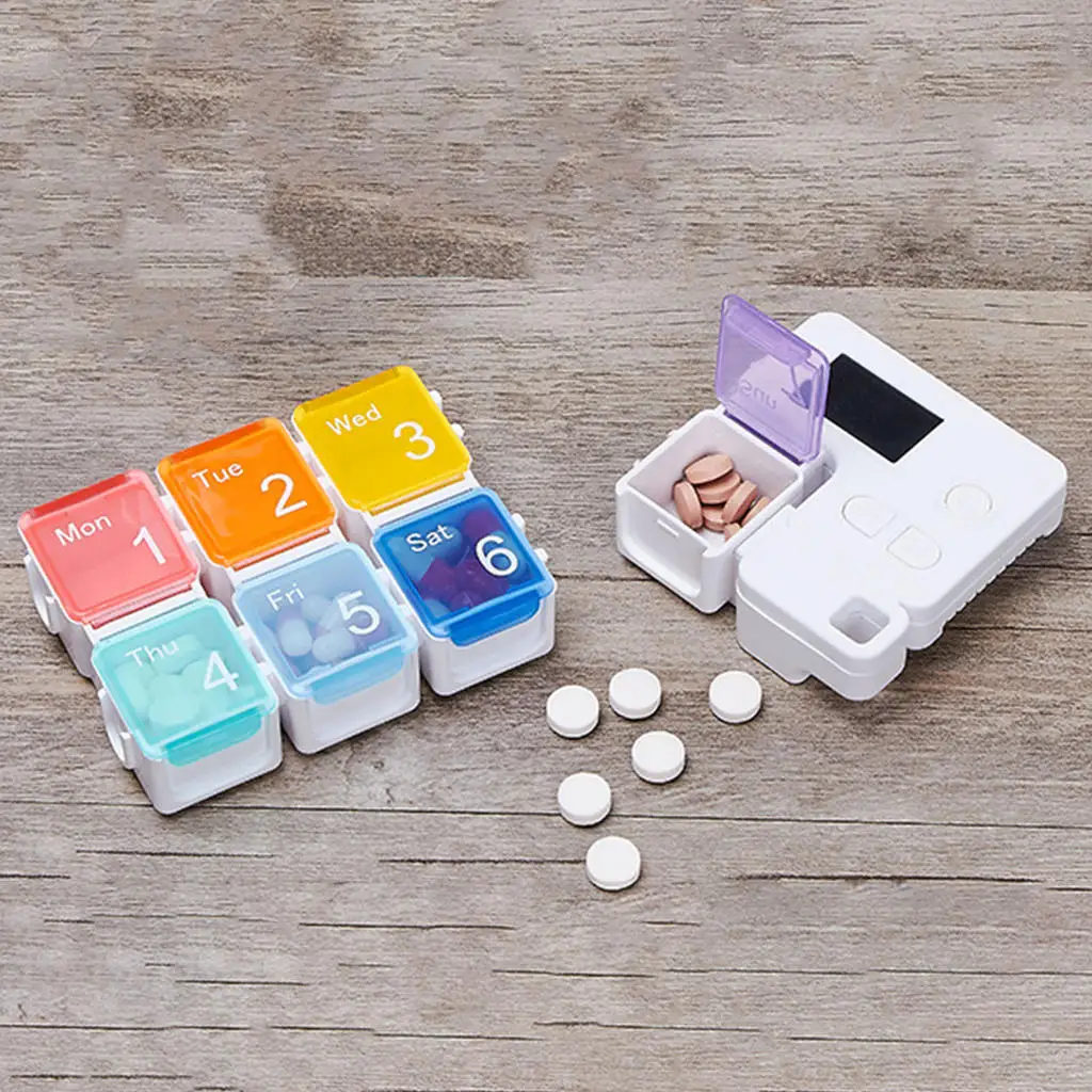 Weekly Pill Organizer Timing Reminder Durable 7 Day Cells Containe for Travel | Красота и здоровье