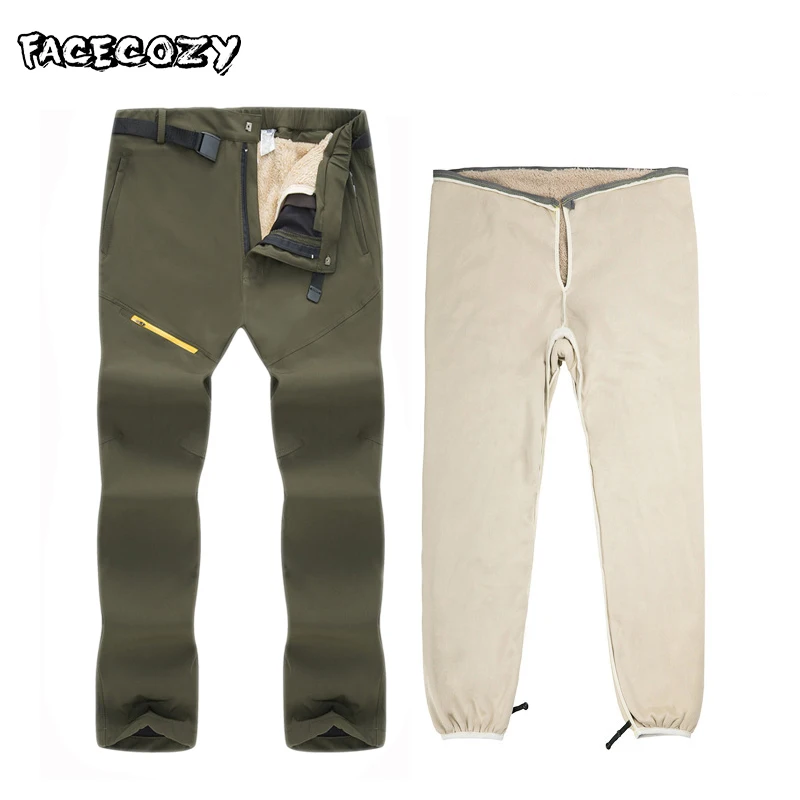 Facecozy уличные зимние треккинговые Водонепроницаемые Брюки Мужские Съемные