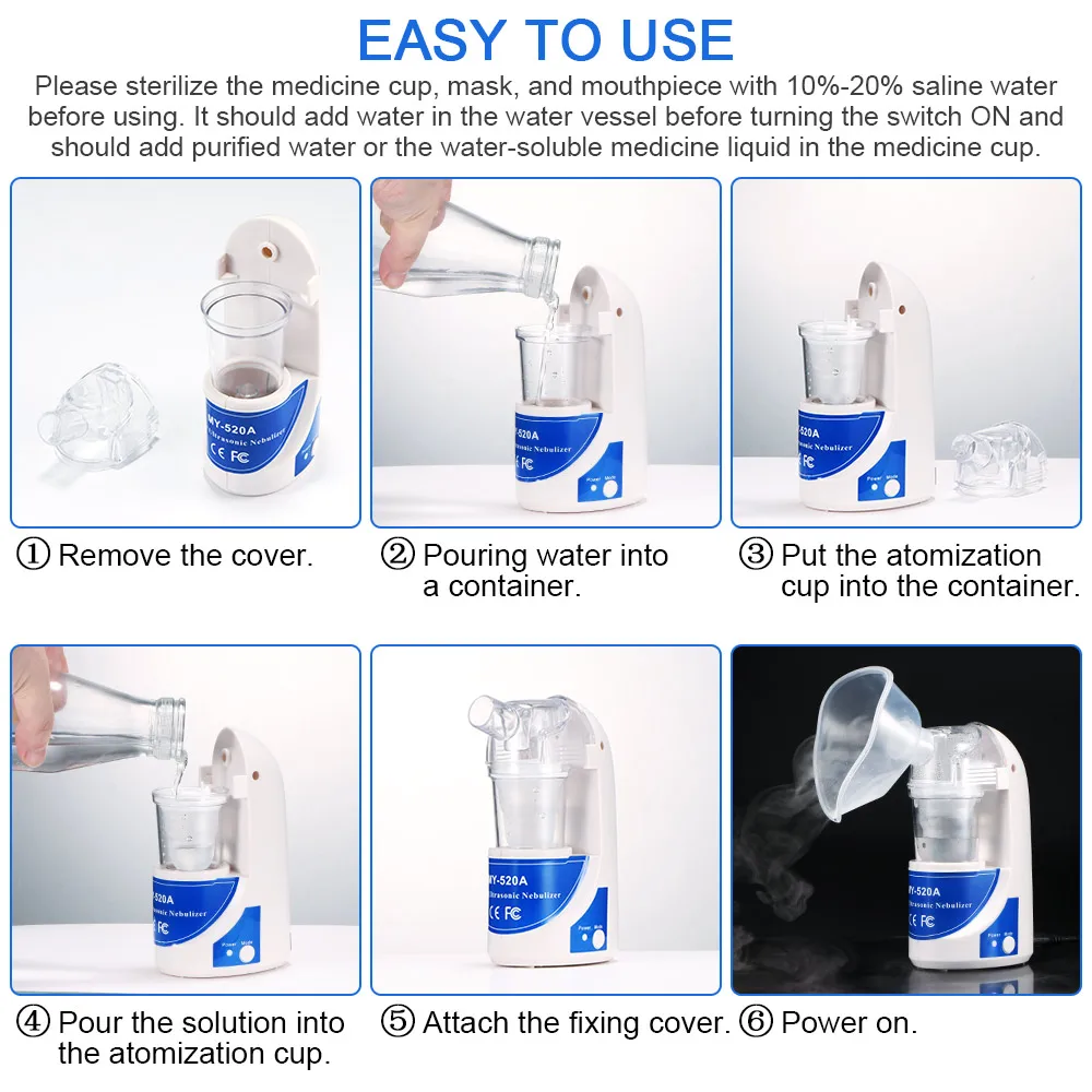 Портативный мини распылитель медицинский паровой ингалятор для взрослых и детей