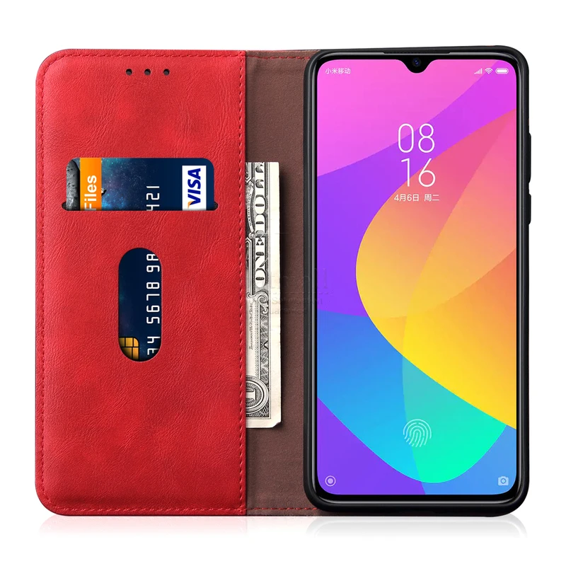 Новый винтажный кожаный чехол-книжка для Xiaomi MI CC9/CC9E Роскошный кошелек с
