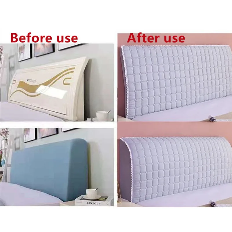 thicken all inclusive bed cover soft packed curved wood universal elasticity simple modern headboard dust protection cover free global shipping