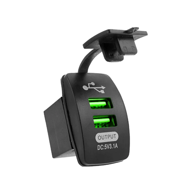 

Автомобильное зарядное устройство, 5 В, 3,1 А, универсальное, водонепроницаемое, с двумя USB-портами, автомобильный адаптер, пылезащитное зарядное устройство для телефона