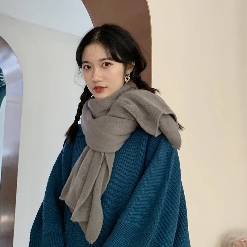 

Couple style Korean scarf long pure color shawl for men and women in autumn and winter