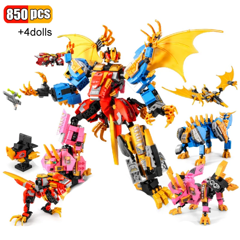 

850 шт., 4 в 1, Детский конструктор «Парк Юрского периода»