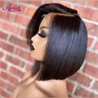 Парики Ariel 4X4 из натуральных волос, прямые, короткие, индийские