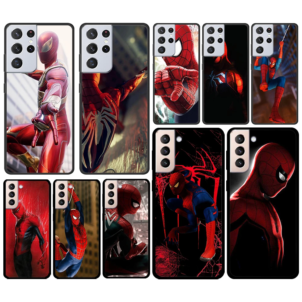 

Marvel hero SpiderMan for Samsung Galaxy S21 S20 FE Ultra Plus S10 S9 S8 S7 S6 Edge 5G Silicone Black Soft Phone Case