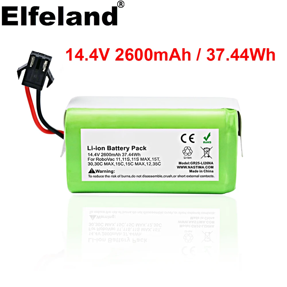 

Литий-ионный аккумулятор для Conga 14,4 Ecovacs Deebot N79 N79S DN622, Eufy Robovac 11 11 11S 12 15C 15S 35C, 2600 в, 990 мАч