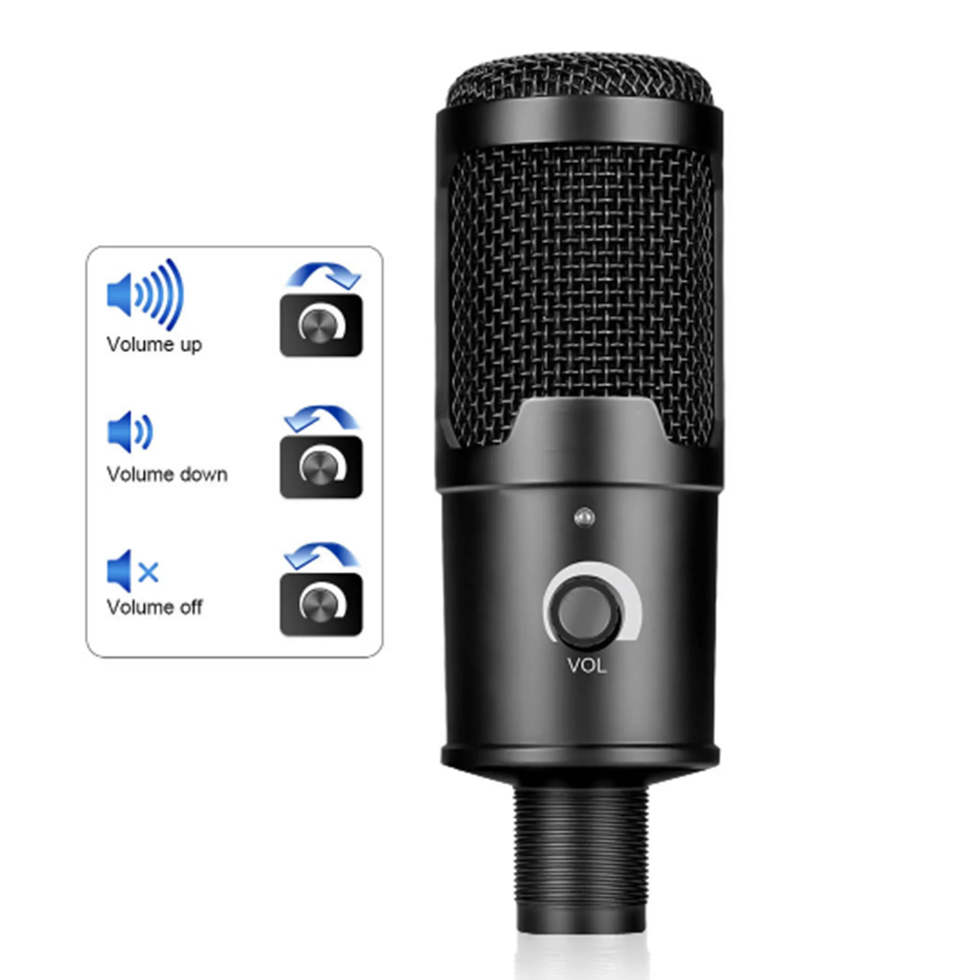

IBTM-50 USB Microphone Professional Desktop Microphone with Stand for Game K-Song Live Group Chat Recording