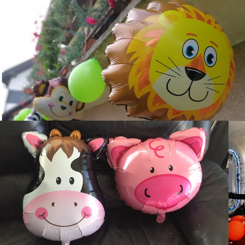 Фольгированный воздушный шар 18 дюймов мультяшный лиса бегемот тигр медведь Лев