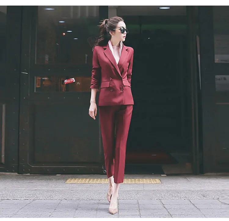 Модный новый маленький темпераментный профессиональный женский винно-красный