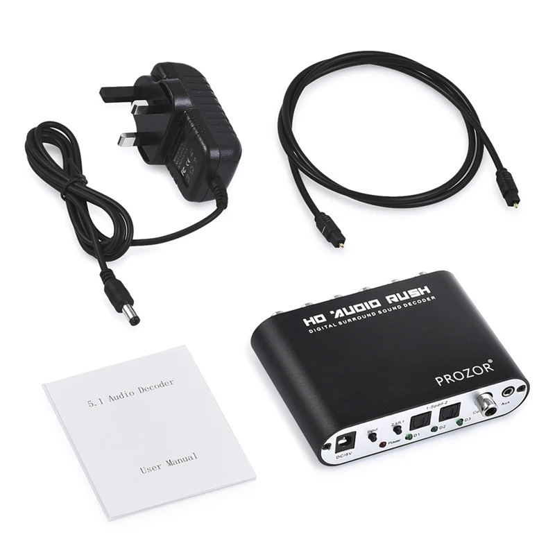 Proster для 5,1 цифровой аудио декодер HD Раш аудио Шестерня объемный звук декодер SPDIF цифровой для DTS AC3 декодер передач