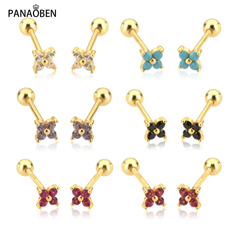 

Женские серьги из серебра 925 пробы с радужным цирконием