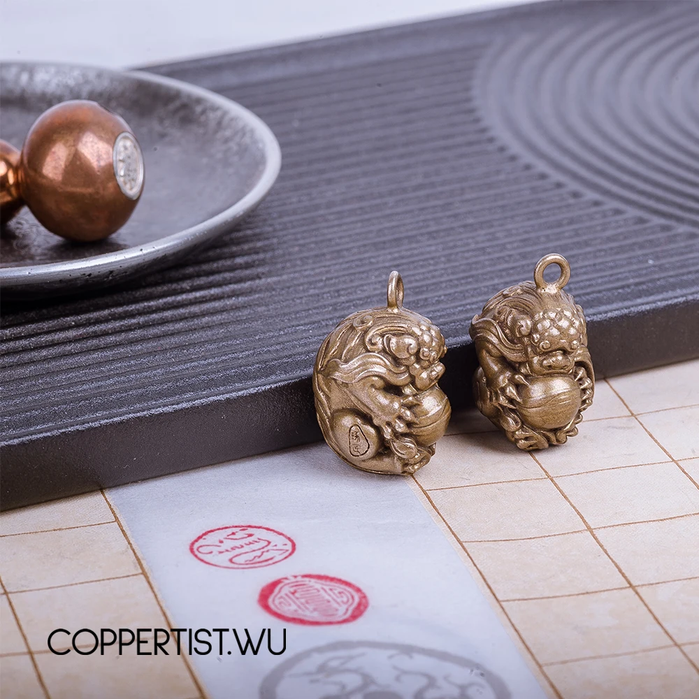 Coppertist. Wu кулон в виде гортензии Львов бронзовый брелок ручной работы латунные брелки-цепочки металлический брелок в виде животного для автомобиля