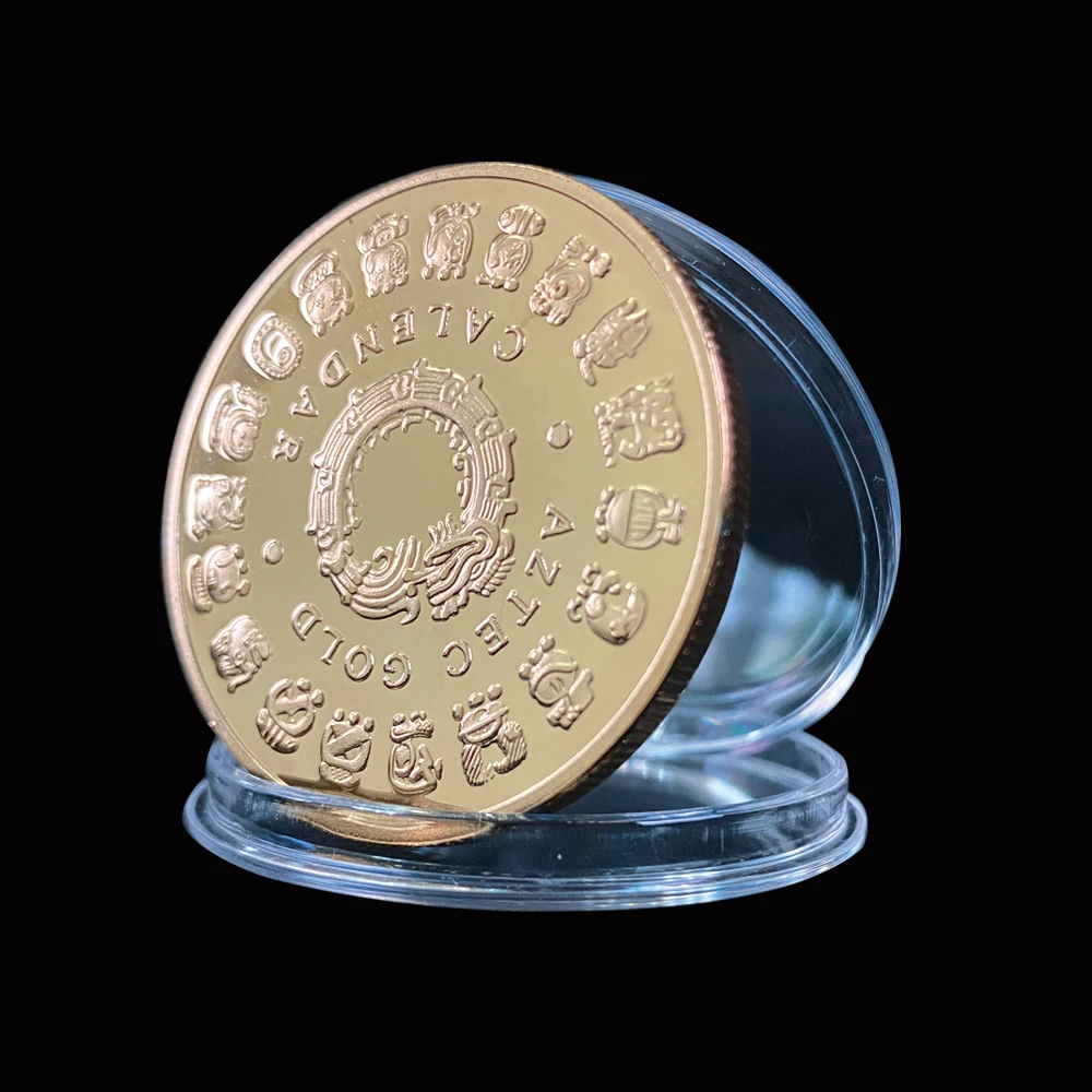 Ацтекский календарь Майя из Мексики арт-пророчество культура 1 57 дюйма * 0 12 золото