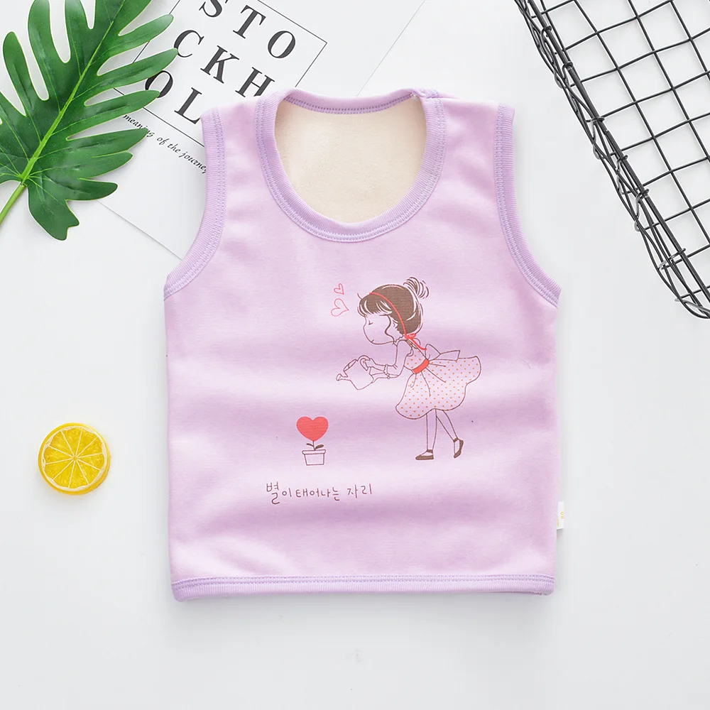 Зимний детский жилет PPXX меховой мультяшная теплая детская куртка без рукавов для