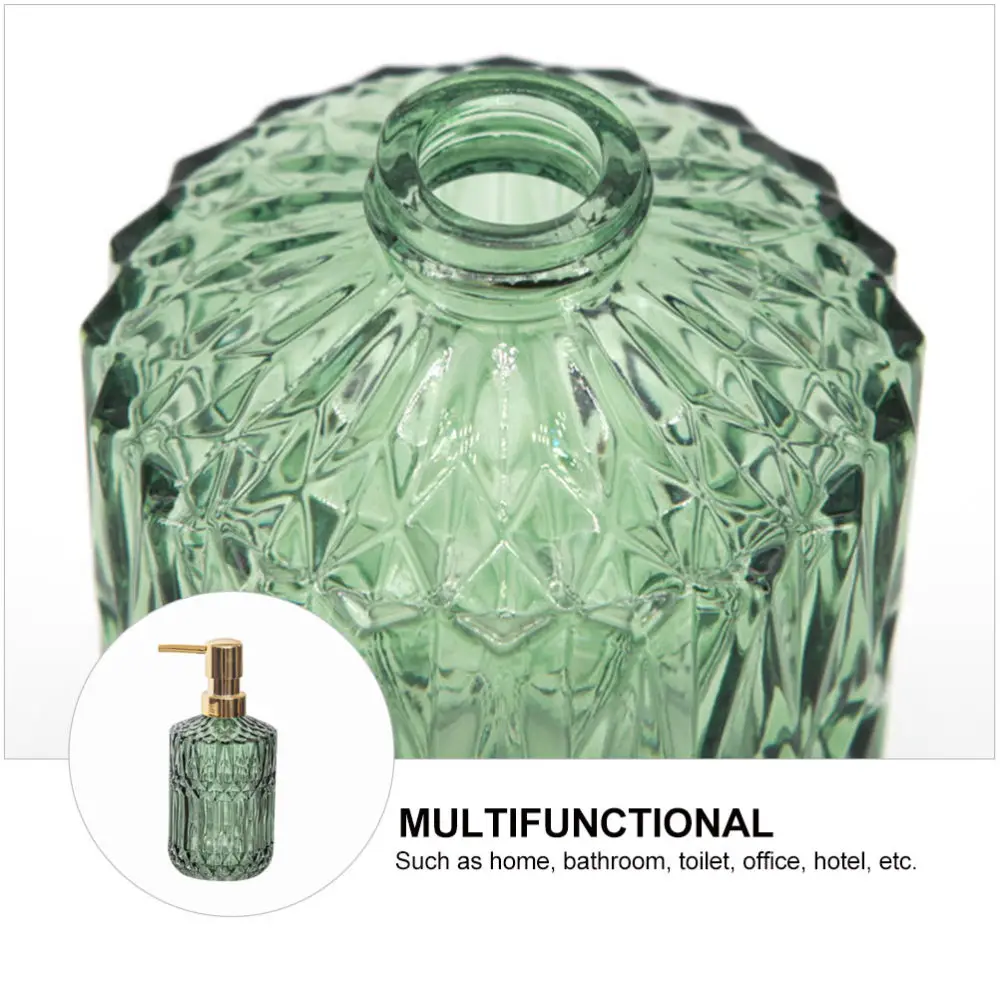 

1Pc European Style Glass Bottle Creative Home Hand Soap Dispenser (Green)