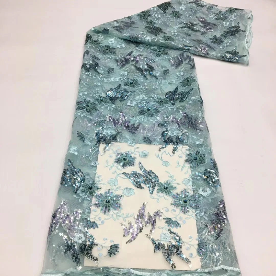 

(5yards/pc) Beautiful purple tulle lace fabric Newest French net lace with excellent sequins embroidery African lace FSS356