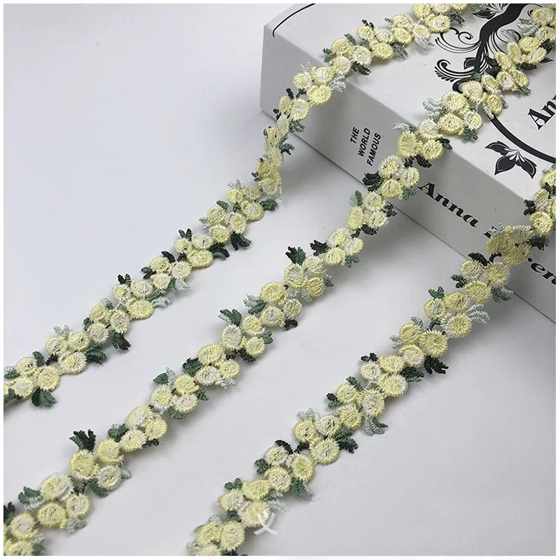 Кружевная лента из полиэстера с вышитыми цветами 10 ярдов 2 см | Дом и сад
