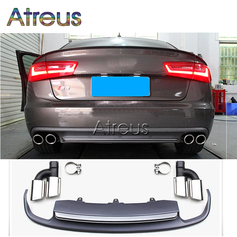 Atreus A6 C7 серый полипропиленовый задний бампер диффузор спойлер с автомобильной