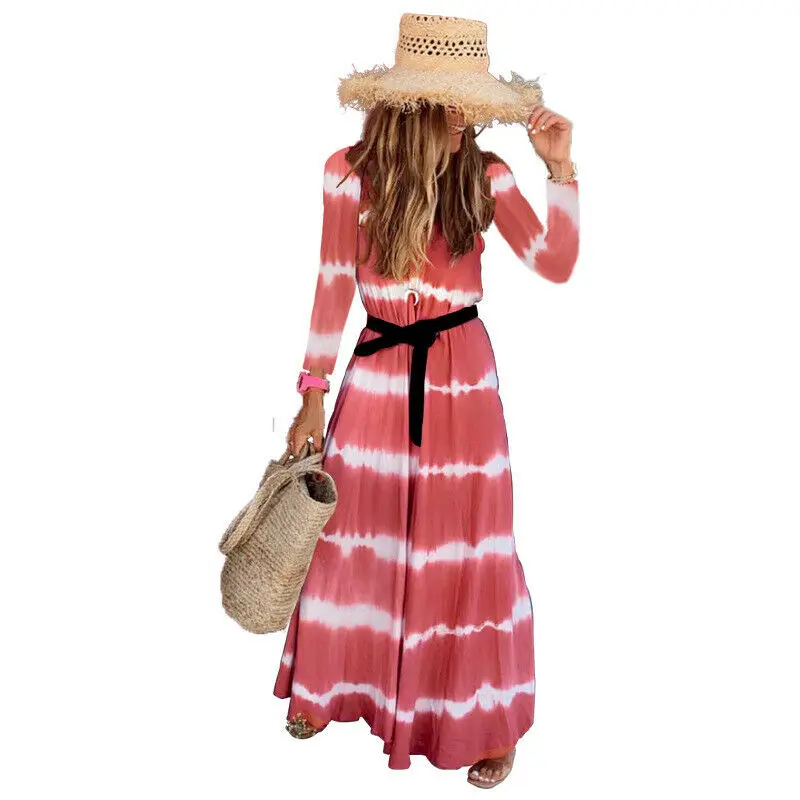 Женское летнее платье 2018 сексуальное с длинным рукавом элегантное v-образным