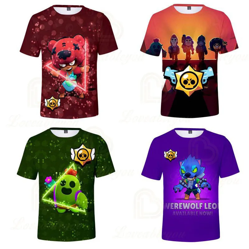 

Leon Child Wear Baby Bull and Star,Short Sleeve Tops Boys Clothes Kids T-shirt Shooting Game 3d Boys Girls Harajuku Fashion