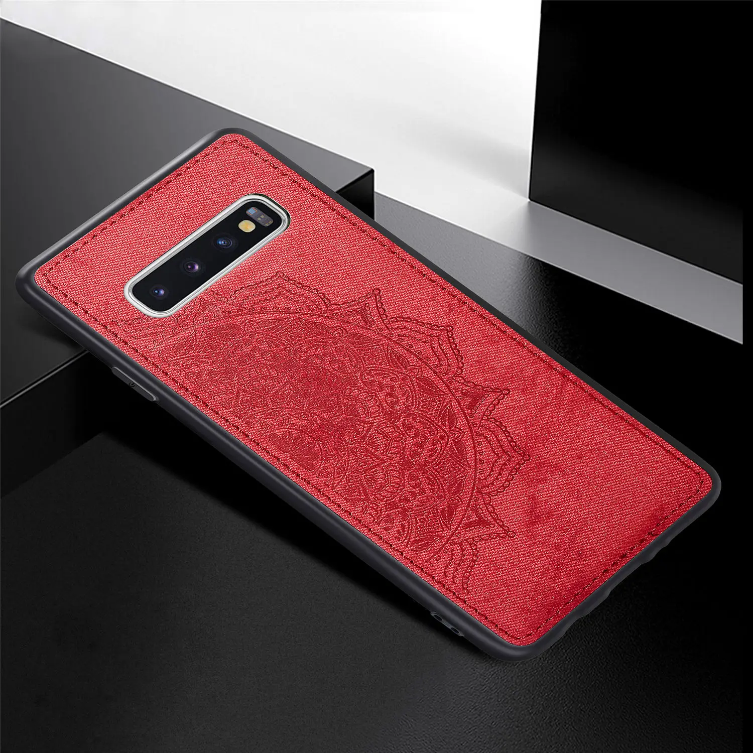 Красный Для samsung Galaxy S10 S9 S8 Note S 10 плюс S10E S7 края ткани ТПУ чехол для samsung A50 A51 A71 A30 A20 A10 A70 A40 крышка - Цвет: Красный